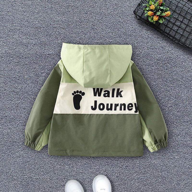 Loose Casual Hooded Rushing Coat Boys and Girls Jacket Spring Ball Thin Section of The Middle and Large Children Jacket Children's Outside