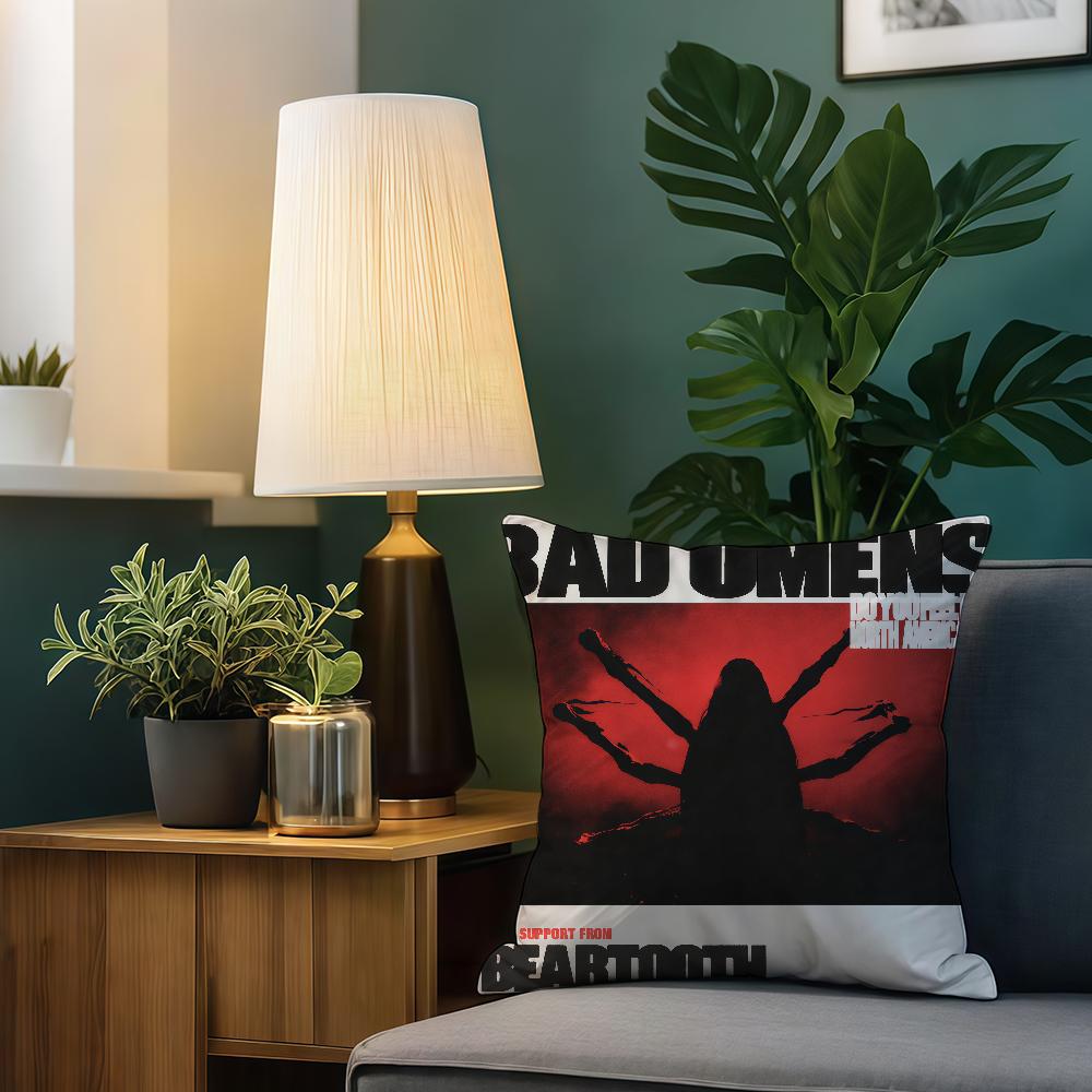 Band B-Bad Omens cushion cover For Sofa Car Office Cafe Soft And Comfortable Double-Sided Printing Pillow Cover