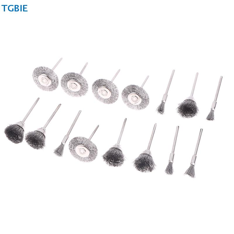 [T]3/9/15Pcs Mini Metal Brush Set Rust Removal Cleaning Brush Polishing Wheel Brush For Grinder Rotary Electric Tool Accessories