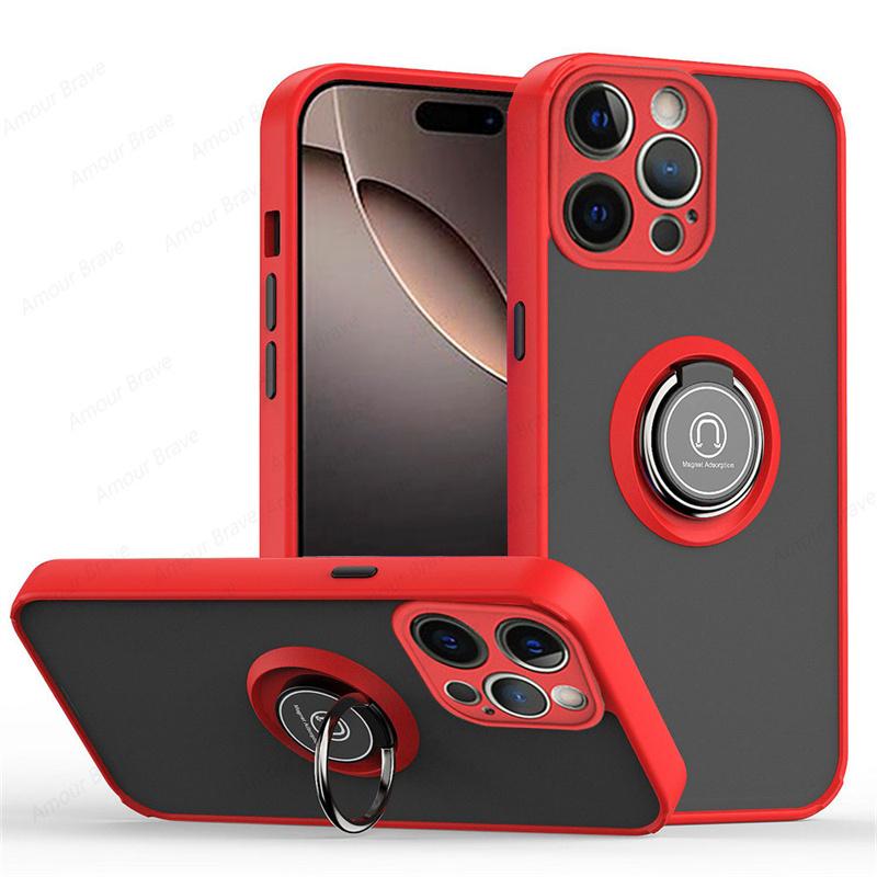 Magnetic Shockproof Case For IPhone 16 14 11 12 13 15 Pro Max Mini X XR 16Plus Ring Holder Cover For Iphone 17 Pro Max Air Cases