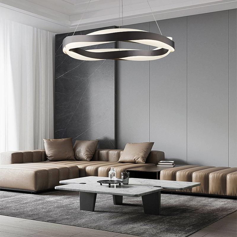 New Modern Gold Pendant Lamp Nordic LED Three Color Dimming Chandelier for Living Room Bedroom Restaurant Decor Hanging Lighting