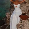 European and American Summer Beach Style Strapless Hollow Dress for Women's Wear