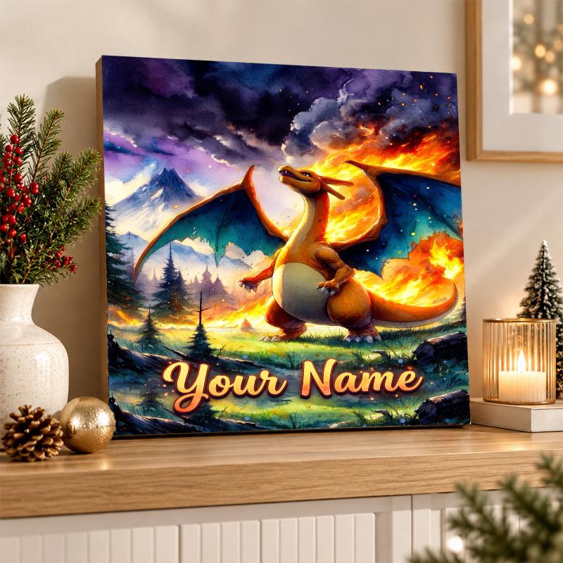 Charizard Custom Name Diamond Painting Personalized 5D Full Drill DIY Diamond Art Home Decor
