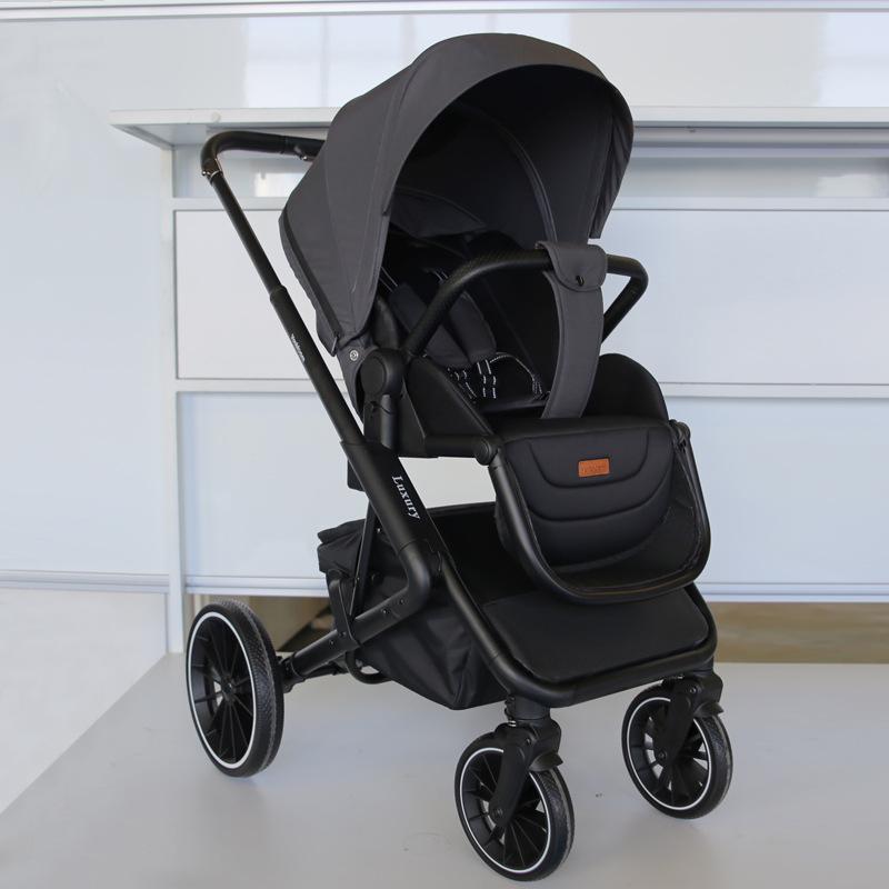 Two-Way Folding Baby Stroller for Sitting and Lying, High Landscape Design