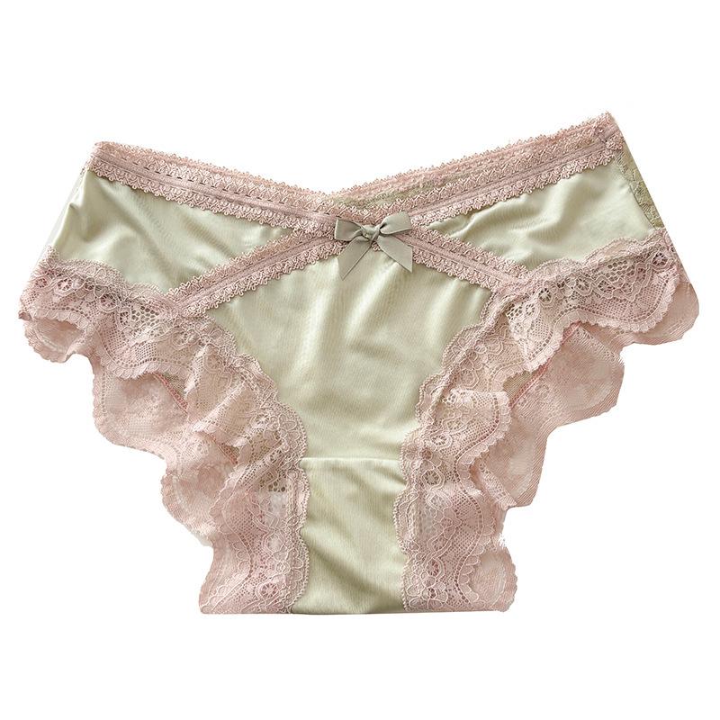 7A Antibacteriële Sexy Kanten Slipjes met Puur Katoenen Kruis – Comfortabele, Zachte, Ademende Dames Slips