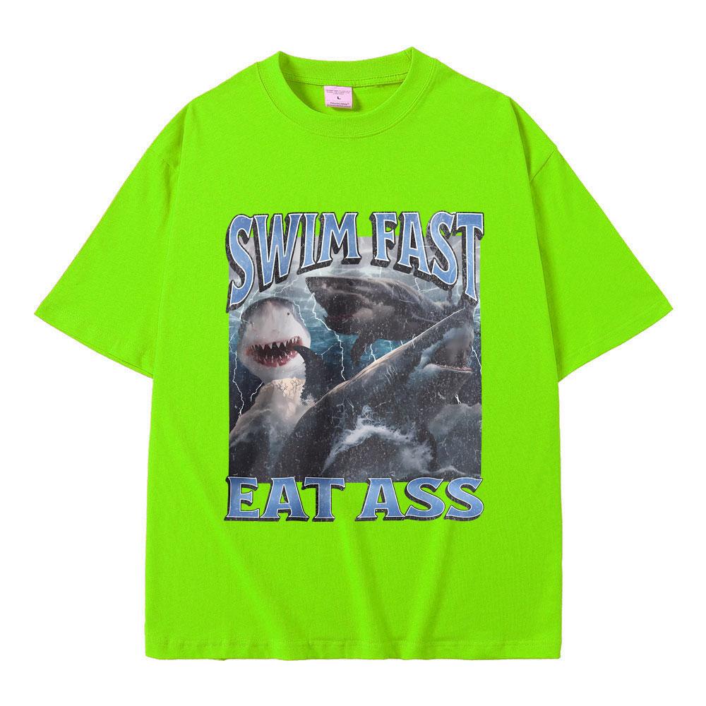 

Funny Shark Print T-shirt Men Women Casual Oversized T Shirts Male Fashion Vintage Short Sleeve Unisex Soft Cotton Tshirt Tops 3XL