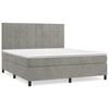 3143037 vidaXL Lit à sommier tapissier et matelas Gris clair 180x200cm Velours