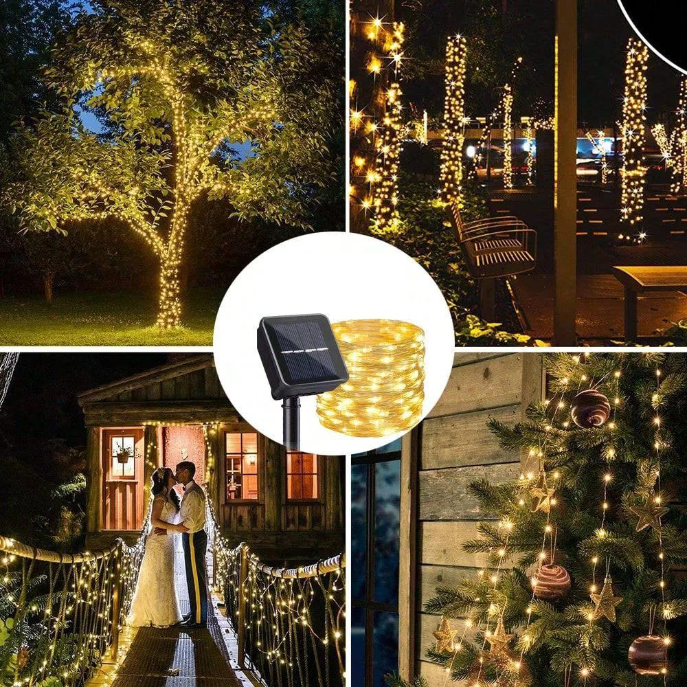 Solar Light String IP65 Waterproof Light String Suitable for Christmas Trees Weddings Holidays Parties Gardens