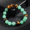 Crystal Bracelet, Natural Green Dongling, Tiger Eye Stone Bead, bracelet,Christmas Gift, Valentine's Day Gift, Girlfriend Gift, Birthday Gift