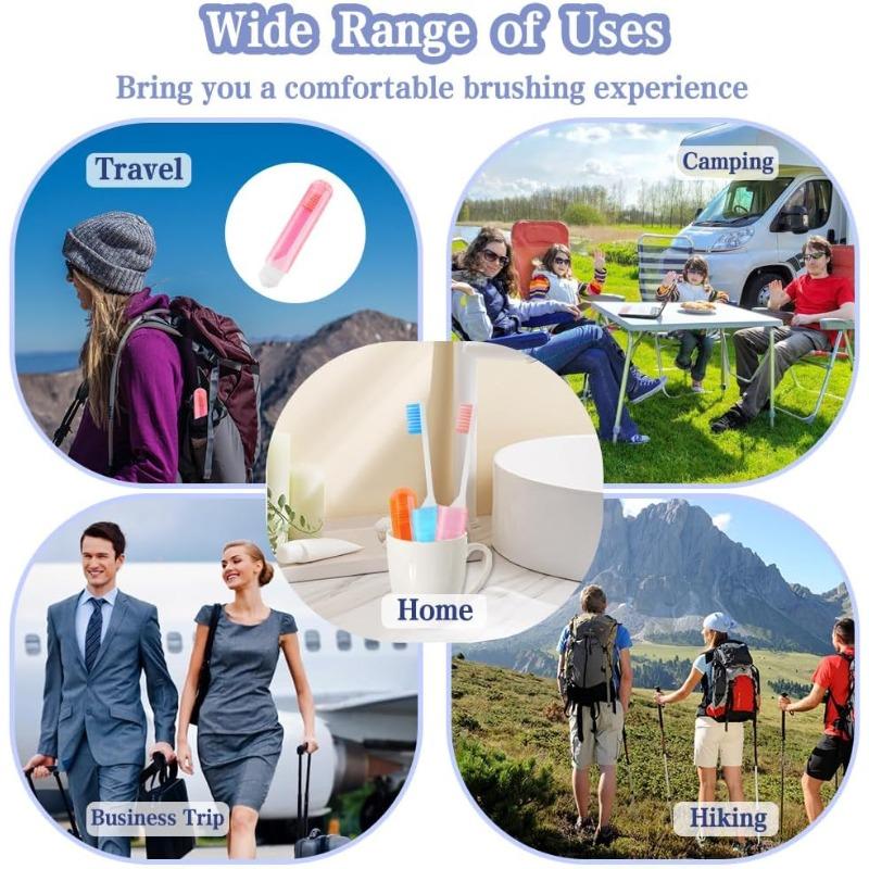 1/4pcs Folding Travel Toothbrush, Portable & Saves Space with Case, Soft Bristles for Camping Business Trips, Oral Care Kit