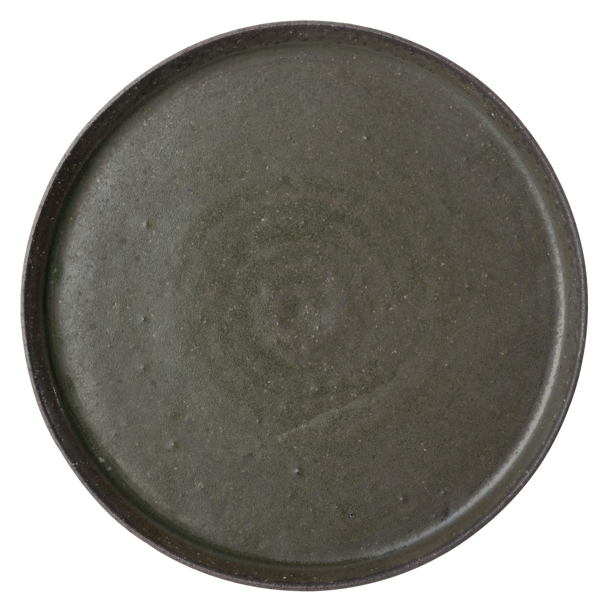 Marui Pottery Shigaraki Ware Hechimon Diameter Carbonized Glass Green Plate, approx. 21cm, MR-3-4100 зелёный
