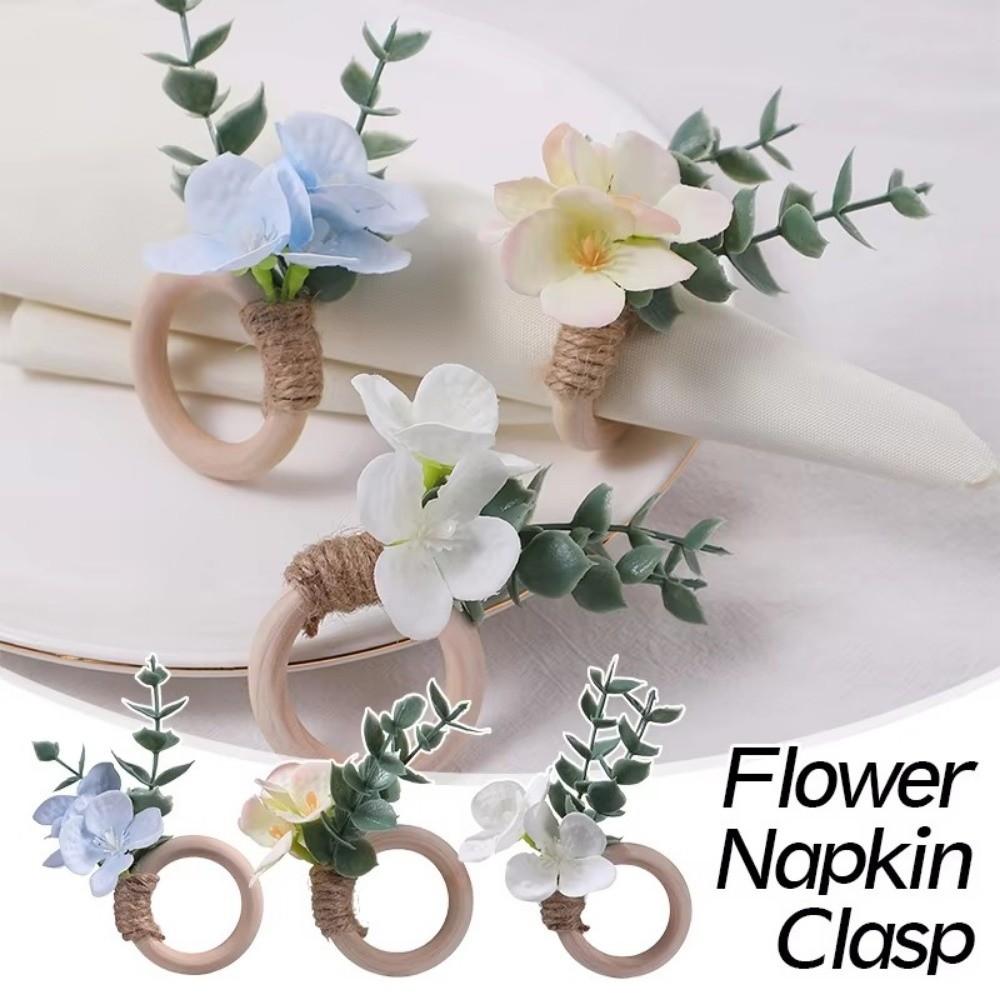 4 Stück Seidenblumen Serviettenhalter Böhmische Serviettenklammern Vintage Serviettenringe Für Hochzeit