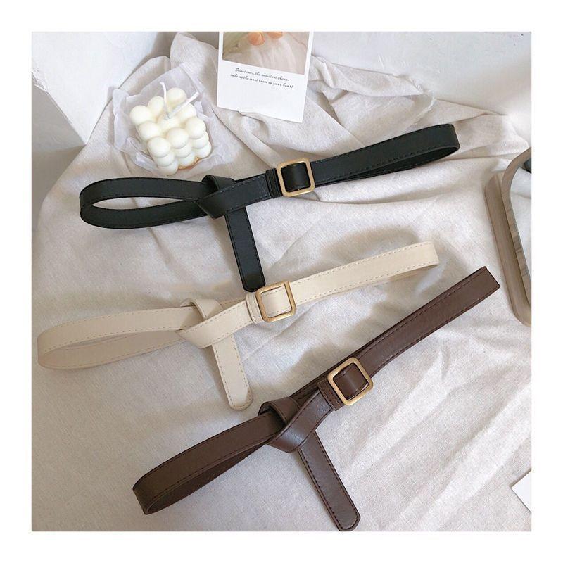 Ontrend Soft Womens Pu Square Buckle Belt Suitable For School And Casual Styles Everyday