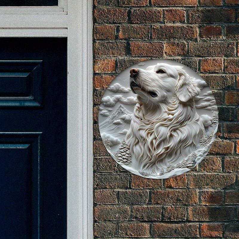 Wood Great Pyrenees Dog Wooden Sign Art, Weather Resistant Decor for Home and Outdoor Use, Textured Quality Pet Design for Door, Wall, Home, Room