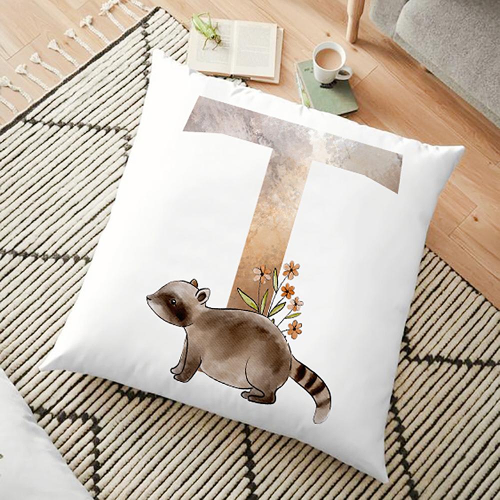 

45*45 см Английский алфавит ABC полиэстеровые наволочки милый мультфильм белка сова подушка наволочка украшение для детской комнаты 450mm*450mm
