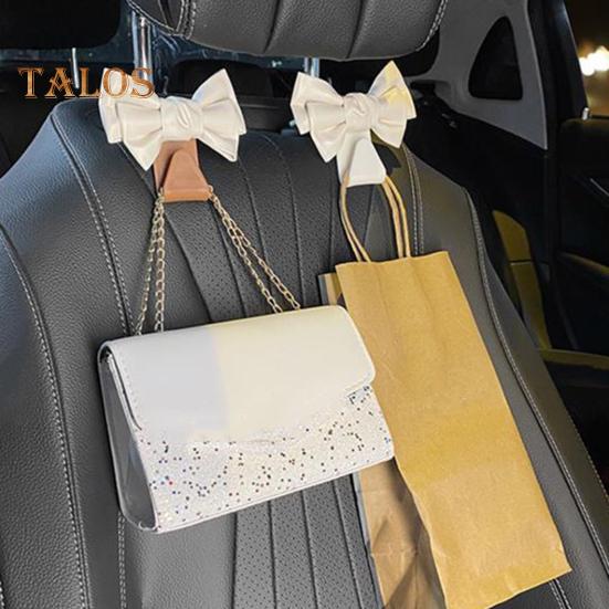 Crochets de voiture en forme de nœud mignon pour dossier de siège de voiture, crochet robuste pour sac à main, accessoires de voiture peu encombrants