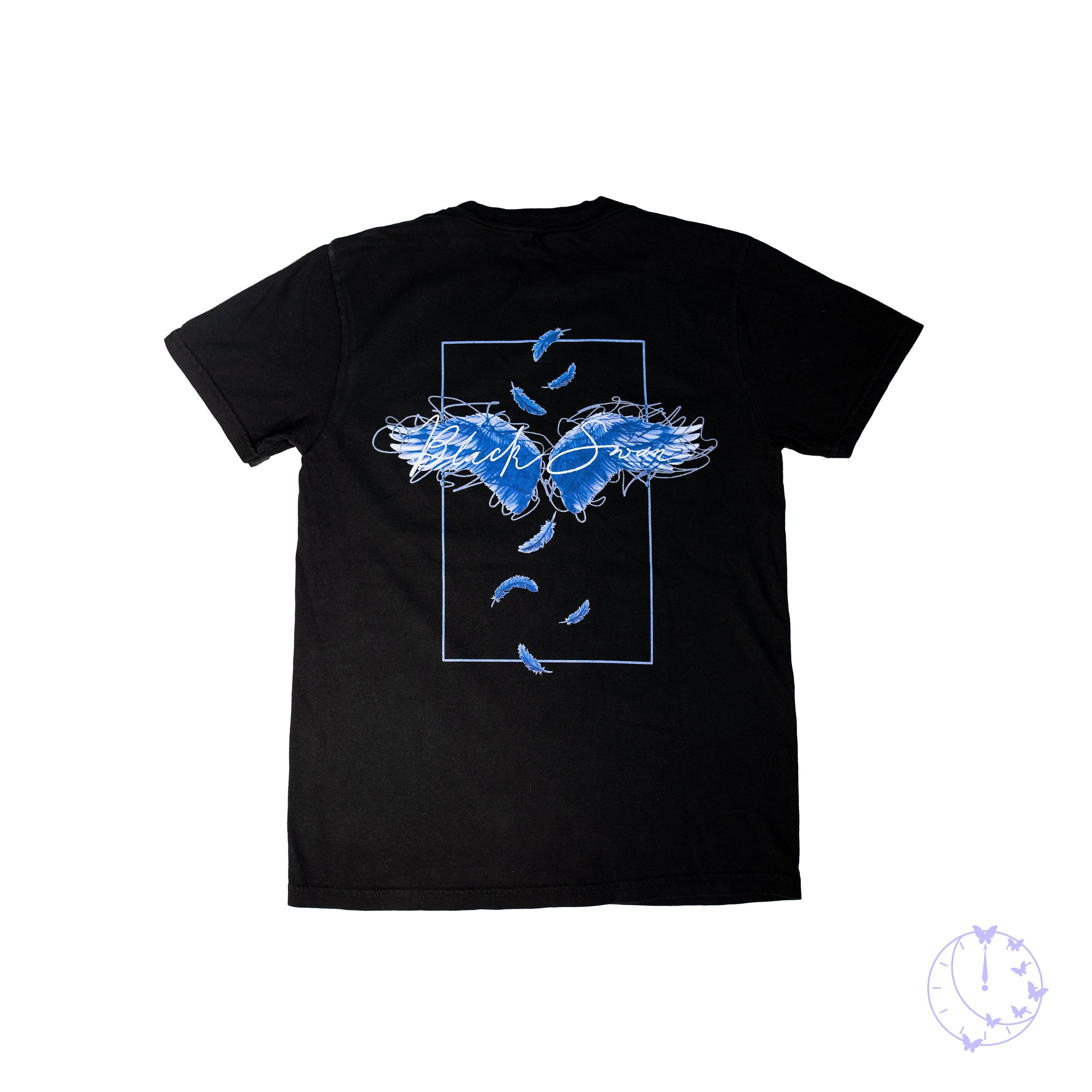 Black Swan Blue Wings Crew Neck TShirt S