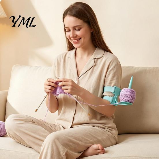 Yarn Holder with Arm Strap Wearable Strap, Rotating Ball Dispenser, Smooth Rotation Spinner Adjustable Anti-Tangle Stand, Crocheting & Knitting