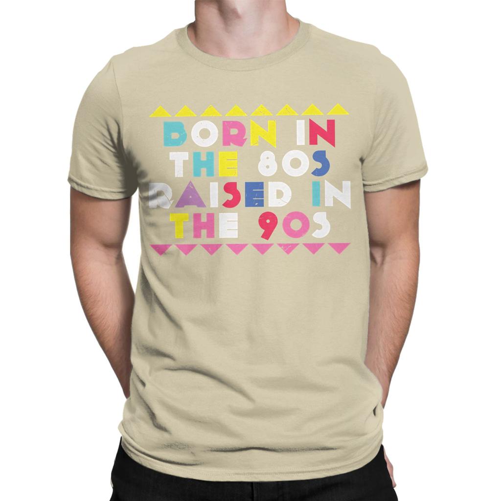 Casual T Shirt Beach Born In The 80s Raised In The 90s Hippie T Shirts Cotton Tshirt For Unisex Aesthetic Short Sleeve Clothing