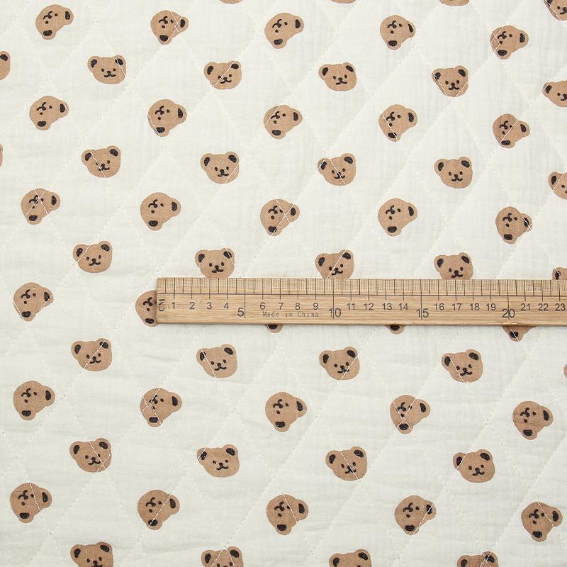 0.5m/2m Thicken Pure Cotton Double-layer Crepe Printed Quilted Cotton Fabric for Sewing Pajamas DIY Children's Clothing Fabrics
