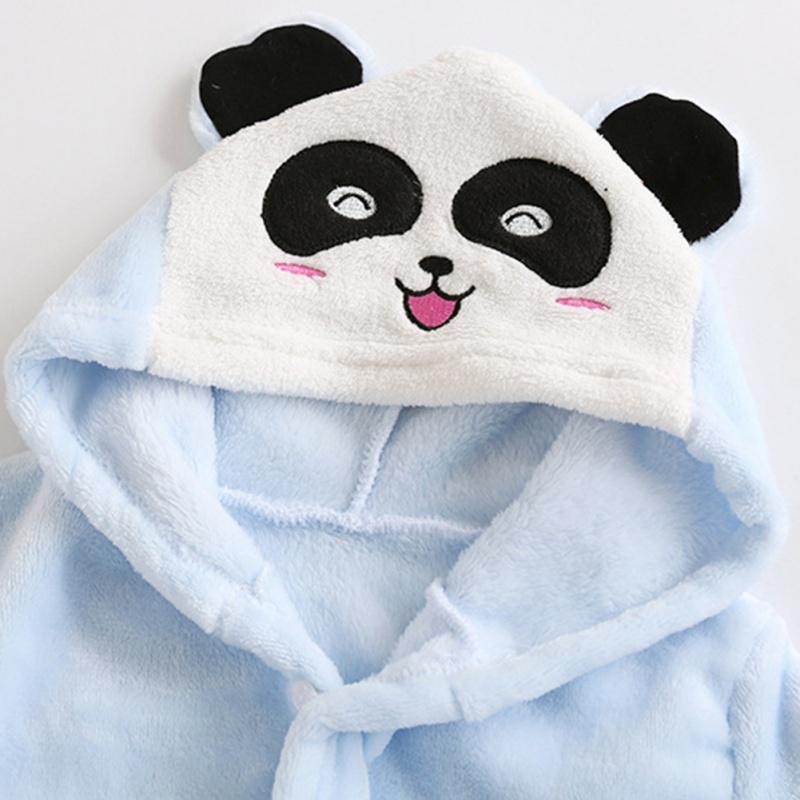 Herbst Winter Kinder Nachtwäsche Baby Roben Flanell Bademantel Für Kleinkind Junge Mädchen Panda Mit Kapuze Nachthemd Nette Kinder Pyjamas