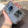 KEYSION Glitter Jewelled Magnetic Phone Case for HONOR X7c X8b X8A Makeup Mirror Stand Shockproof Cover for Honor 200 Smart 5G