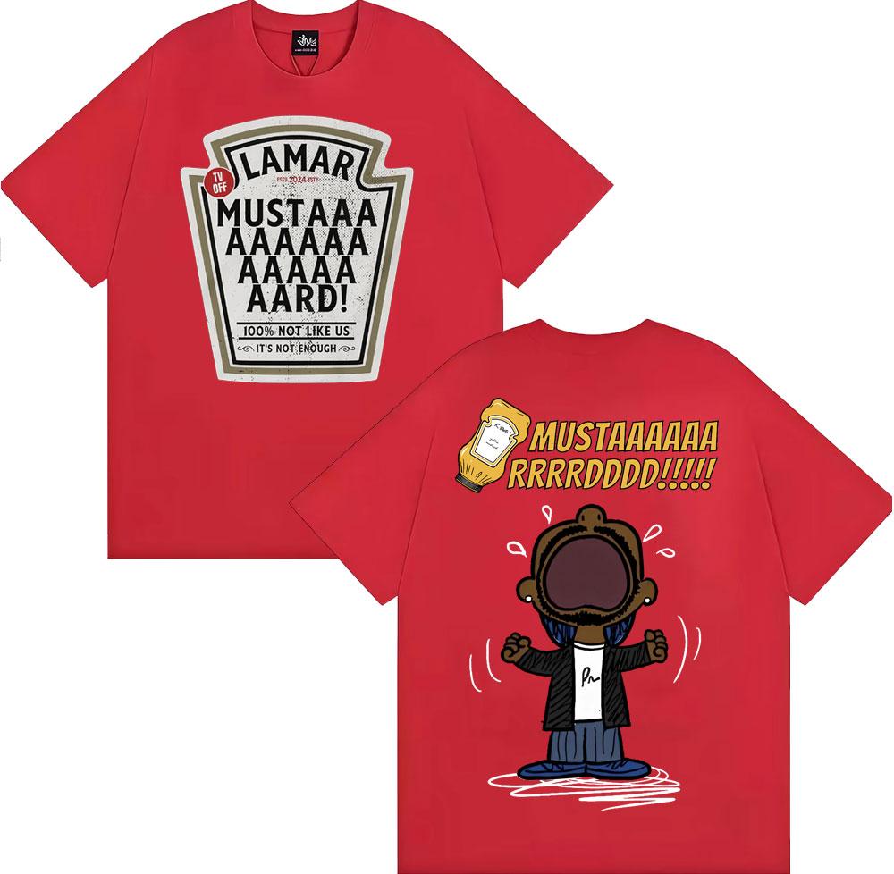 Rapper Kendrick Lamar Hořčice Vtipná Trička Dámská Móda Hip Hop Popová Hudba Tričko Pánské Ležérní 100% Bavlna Nadměrné Tričko