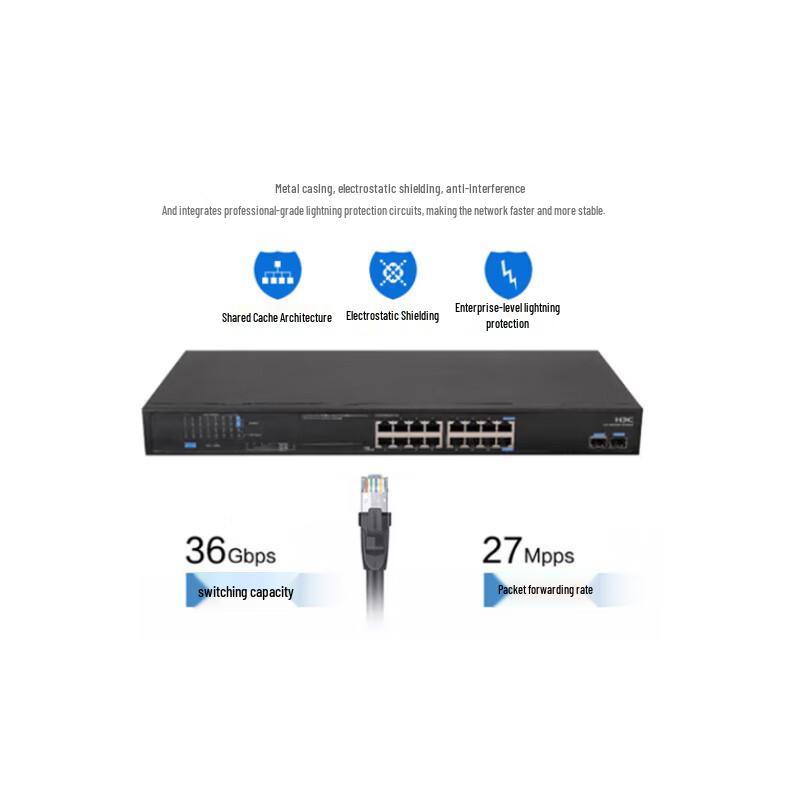 H3C MS4016P-HPWR-EI 16-Port Gigabit PoE+ Non-Managed Switch