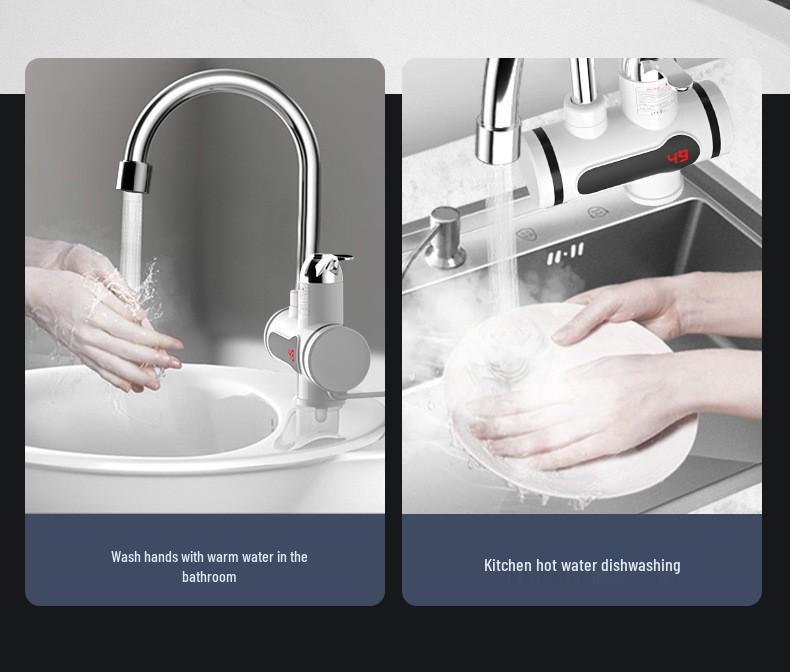 Dual-Use Instant Electric Water Faucet for Kitchen & Bathroom - Hot/Cold Small Water Heater for Shower