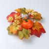 Pumpkin Pinecone Candlestick High-Quality Maple Leaf Candle Holder Wreath Circle Decoration Exquisite Harvest Festival Wreath