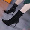 Pantofi de modă cu toc înalt pentru femei 2024 pantofi strălucitori, toamnă iarnă, foarte elegante, pentru femei, cu toc, cu toc, sexy, pentru petrecere cu strasuri, nou