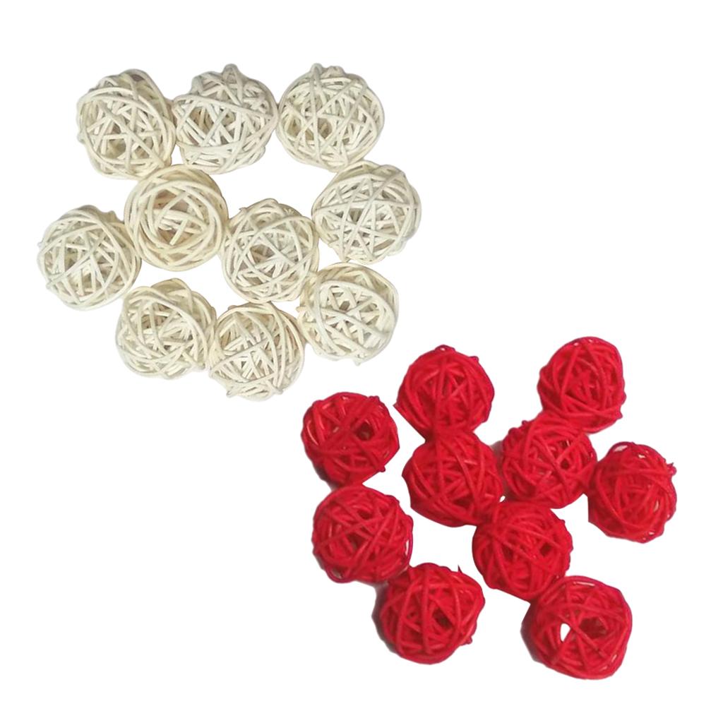 20 Pieces 3cm Rattan Wicker Basket Photo Props, Heart Shaped Home Diy Trinkets