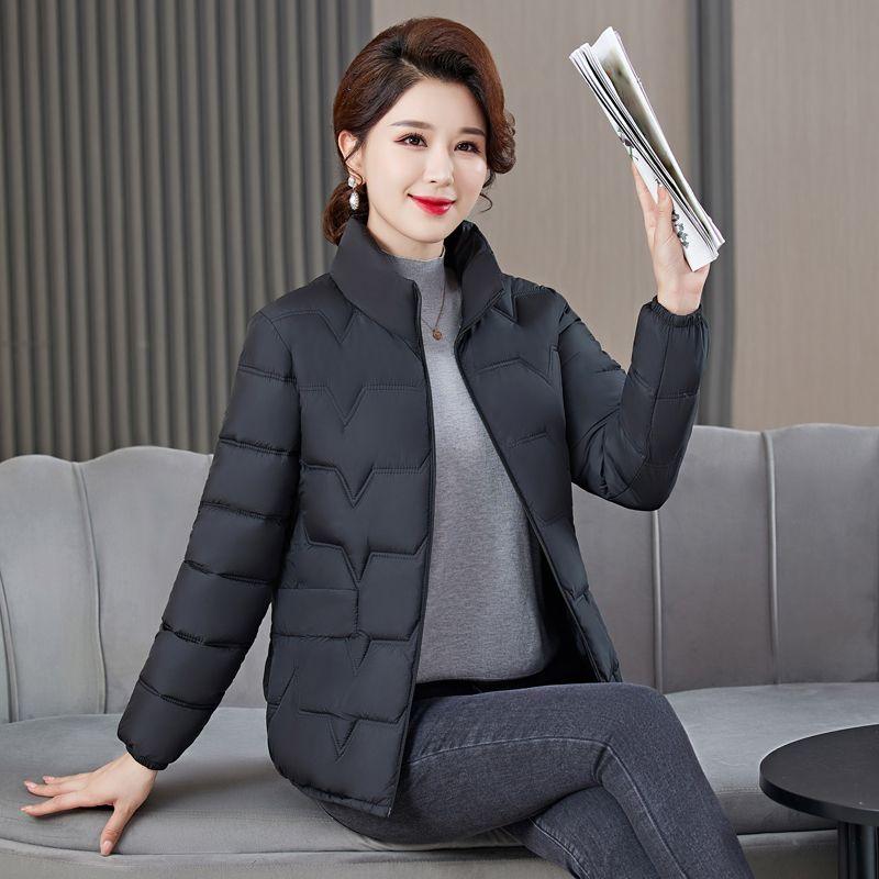 

Cotton-padded Clothes Women Short Middle-Aged Women Stand Collar Cold-Proof down Jacket Cotton-padded Clothes Winter Mom Cotton-Padded Jacket Fashion Black XL Suggests [85-100] kg