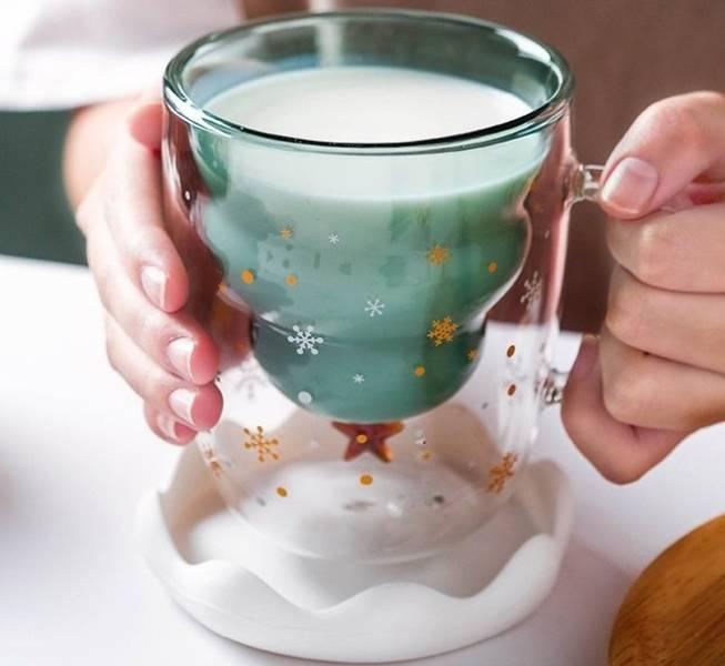 Christmas Tree Double Walled Glass 300 Ml