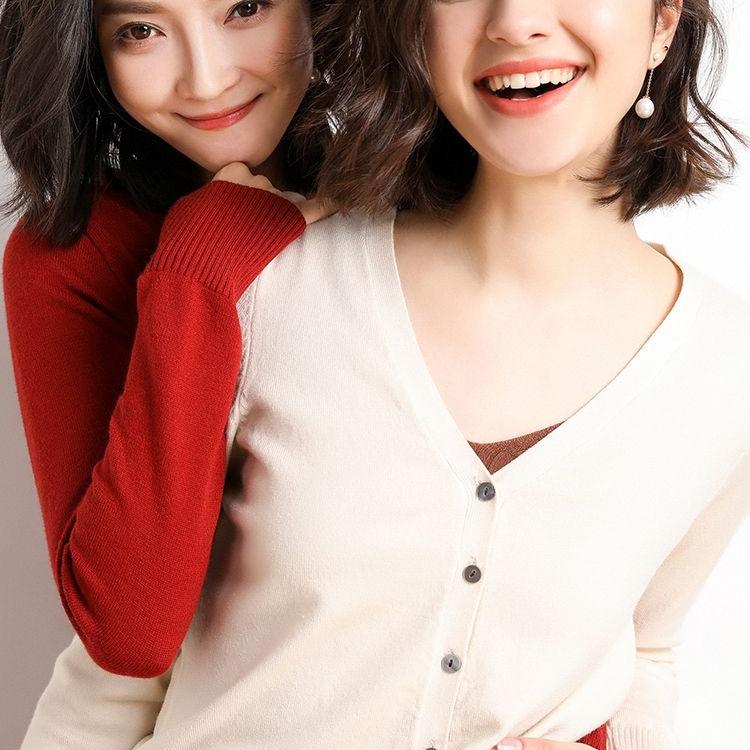 Frauen Strickjacken Herbst Winter Einreiher V-ausschnitt Strick Pullover Mode Kurze Strickwaren Solide Jumper