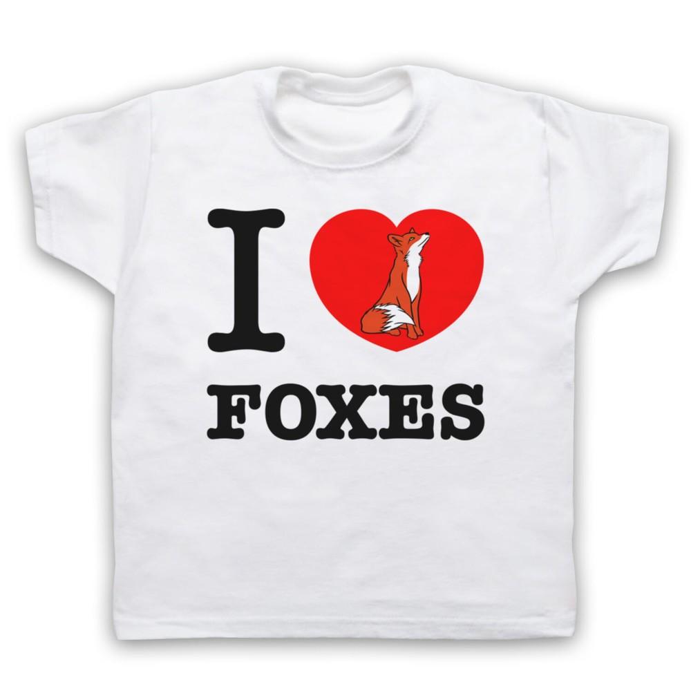 

I Love Foxes Animal Rights Lover Save The Animals Kids Childs T-Shirt 4XL