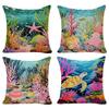 Home Tropical Rainforest Ocean Underwater World Super Soft Velvet Printed Pillow Cover Sofa Cushion Car Lumbar Pillow Home