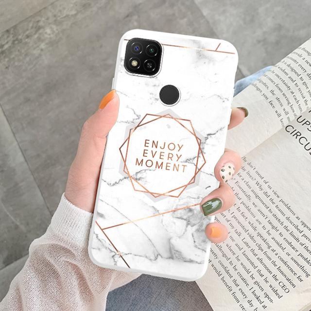 Marmurowy wzór etui na telefon do Redmi 9C 9 C NFC 10A 10 A pokrowiec ochronny różowy silikonowy miękki Funda do Xiaomi Redmi 9C Coque