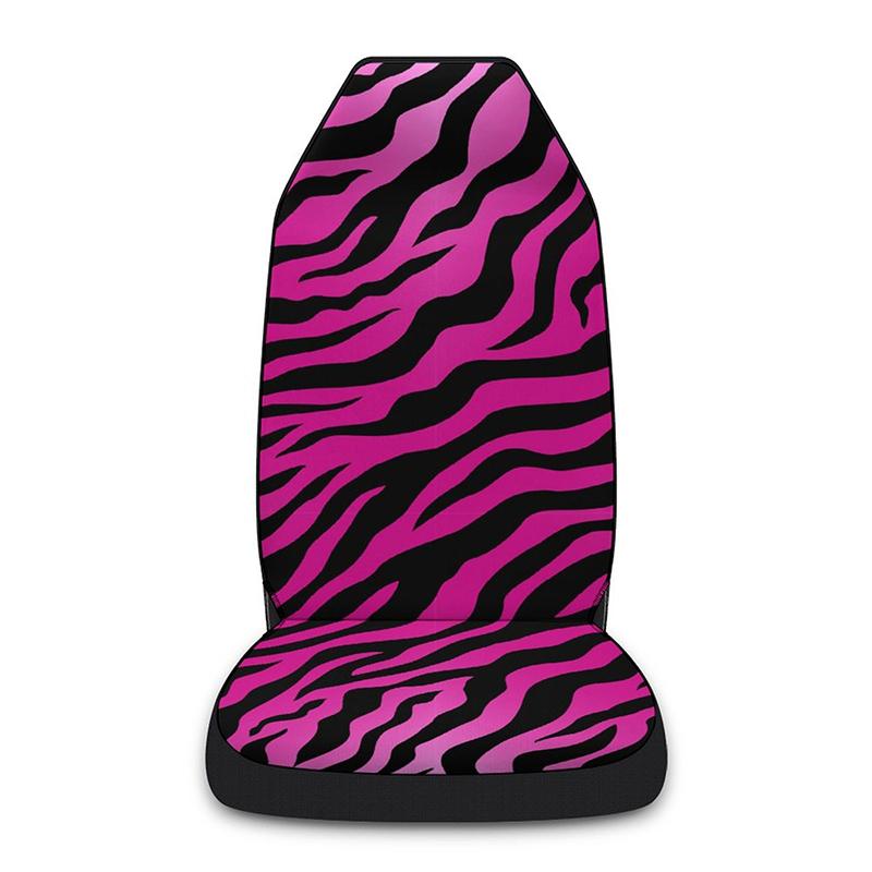 New Car Front Seat Covers Butterfly Printed Car Single Seat Cover Pink Leopard Print Car Cushion Women Auto Interior