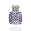 Natural Amethyst Pendant: Oxidized Sterling Silver Antique Jewelry