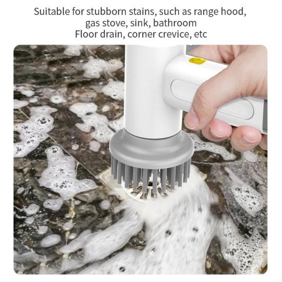 Electric Cleaning Brush Cordless Rechargeable Scrubber Motor Overload Safety Kitchen Cleaning Brush Home Cleaning Tool