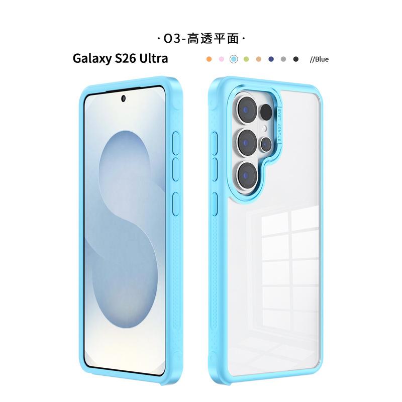 Applicable to Samsung s25plus metal lens frame mobile phone case matte frame TPU + PC Samsung s26 transparent mobile phone case