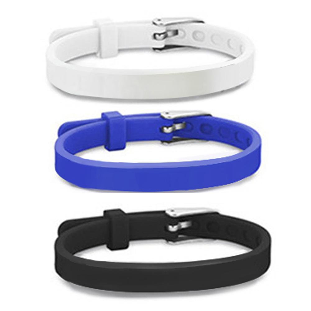 Personalized ID Bracelet Kids Children Adjustable Soft Silicone Stainless Steel Pendant Emergency Phone Custom Bracelets