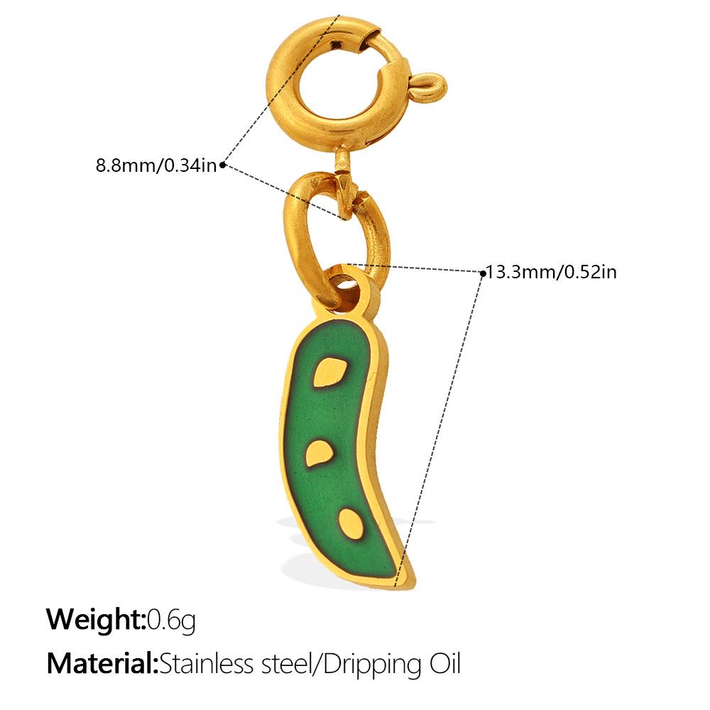 Small Fresh Pastoral Cute Vegetable Series Jewelry Buckle Pendant Stainless Steel DIY Bracelet Necklace Accessories