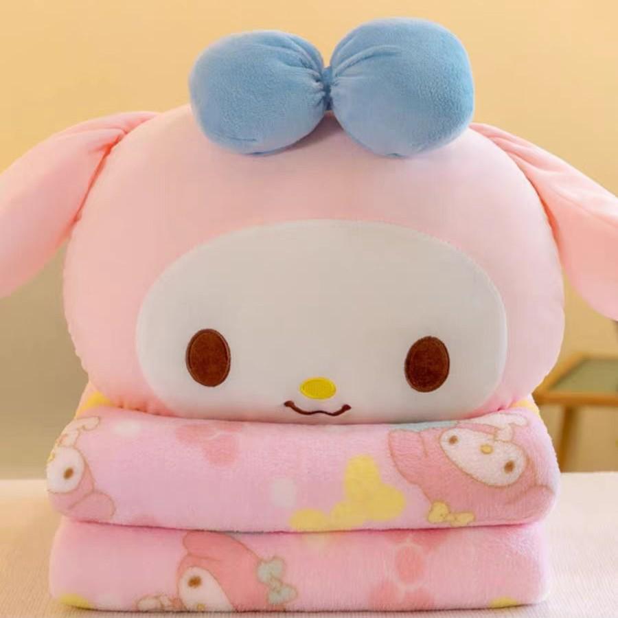 Strawberry Hugging Pig & Little Bear Plush Toy Blanket – Dual-use Nap & Travel Comfort for Kids