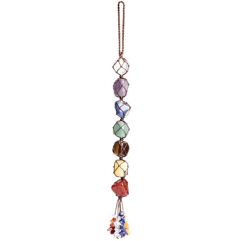 7 Chakras Synthetic Crystal Hanging Ornament Mysterious Charming Car Hanging Pendant Handmade Natural Stone Ornaments