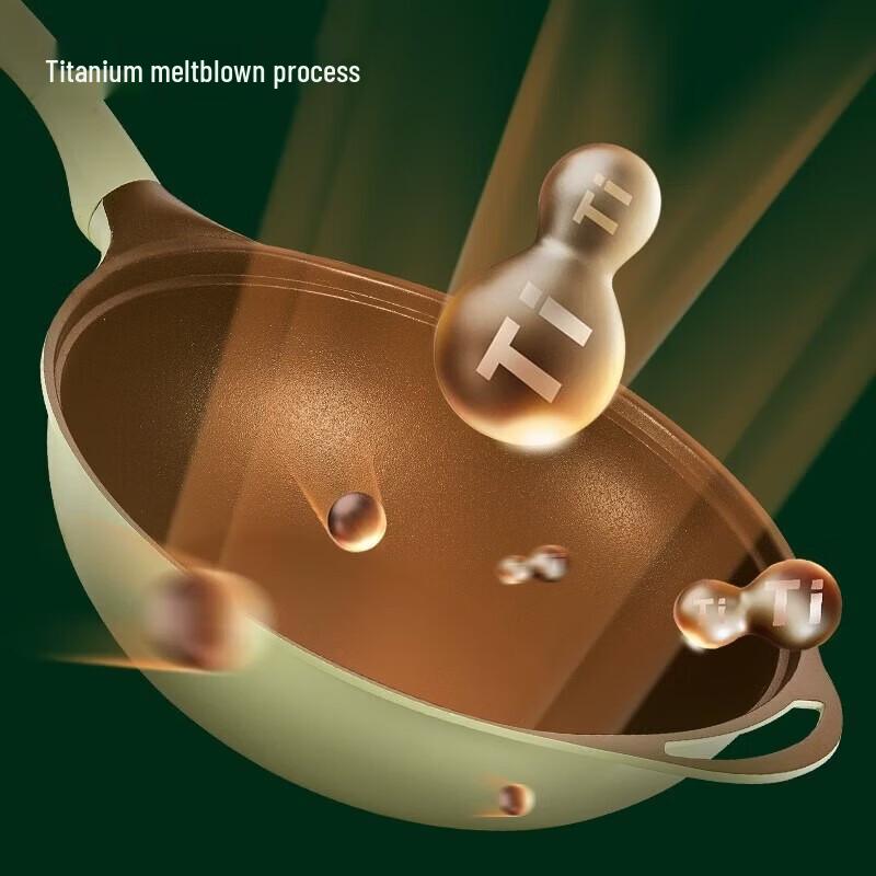 Secite Tea Break Rose Series 32CM Non-stick Wok