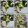 Resin Statue Garden Decoration Green Frog Flower Pot Hanger Figures Balcony Decoration Garden Frog Figures Pot Decors
