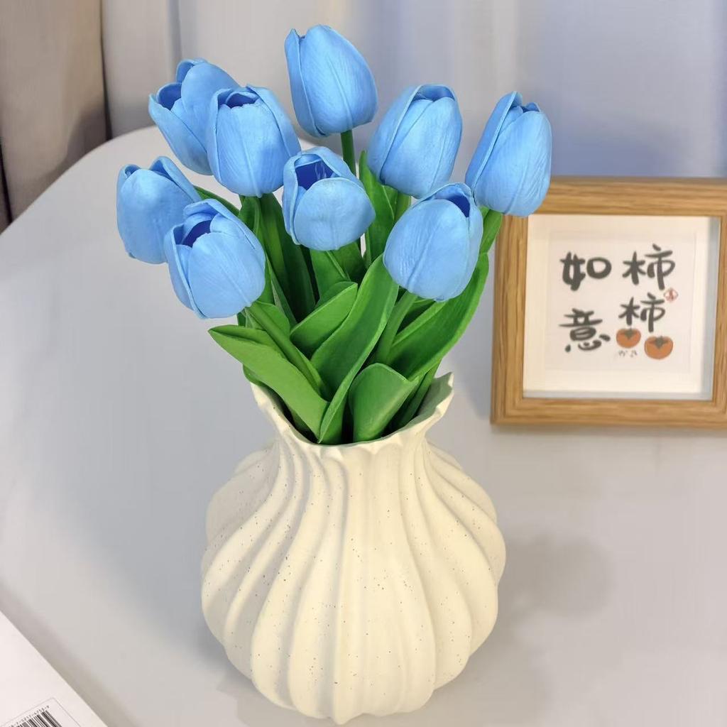 10Pcs Tulip Flowers Artificial Tulip Bouquet PE Foam Fake Flower for Wedding Ceremony Decor Home Garden Bouquet Decoration