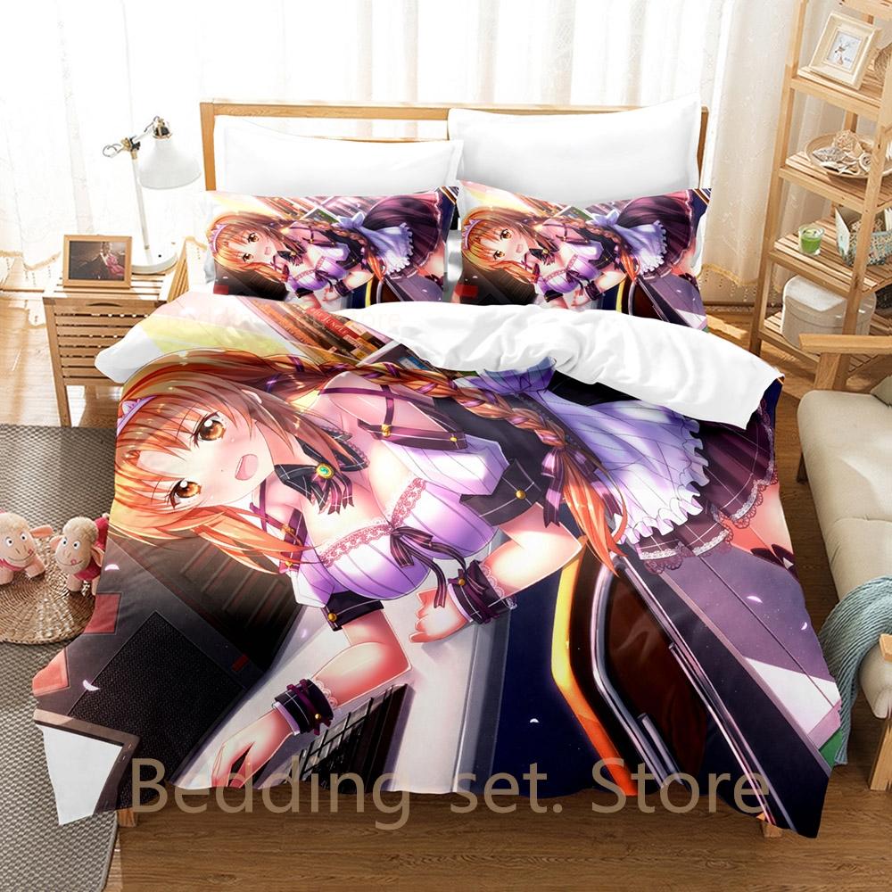 3d Print Anime D-Frag! Bedding Set Duvet Cover Comforter Bed Set Quilt Cover Pillowcase King Queen Twin Size Boys Girls Adult